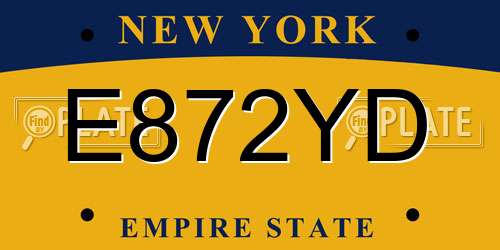 E872YD New York License Plate