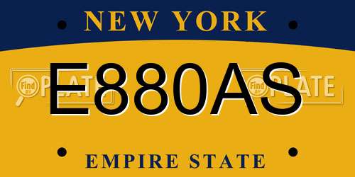 E880AS New York License Plate