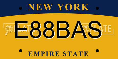 E88BAS New York License Plate