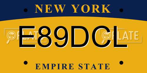 E89DCL New York License Plate