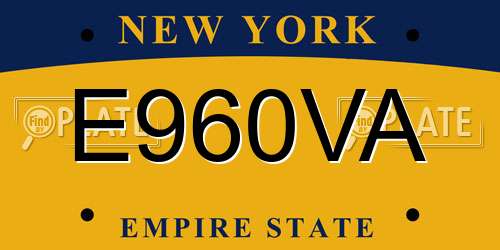 E960VA New York License Plate