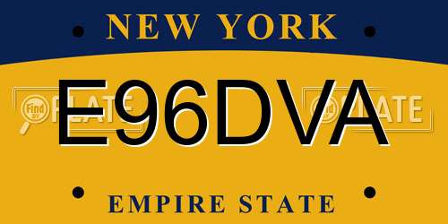 E96DVA New York License Plate