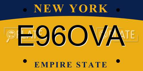 E96OVA New York License Plate