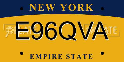 E96QVA New York License Plate