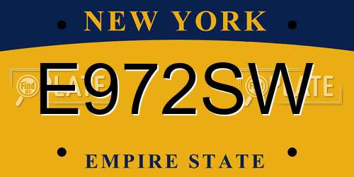 E972SW New York License Plate