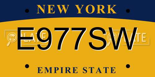 E977SW New York License Plate