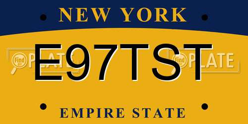 E97TST New York License Plate