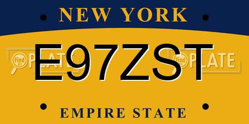 E97ZST New York License Plate