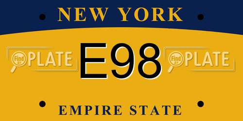 E98 New York License Plate
