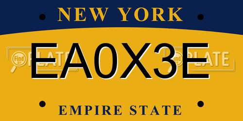 EA0X3E New York License Plate