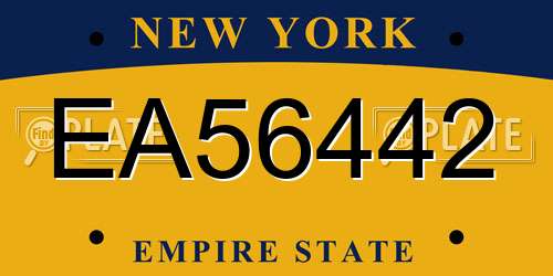 EA56442 New York License Plate