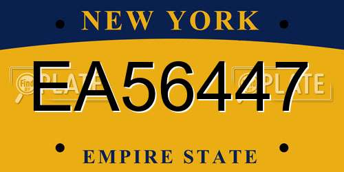 EA56447 New York License Plate