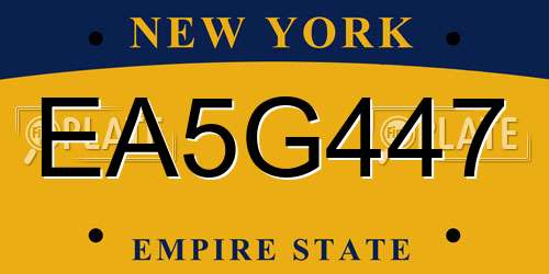 EA5G447 New York License Plate