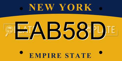 EAB58D New York License Plate