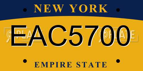 EAC5700 New York License Plate