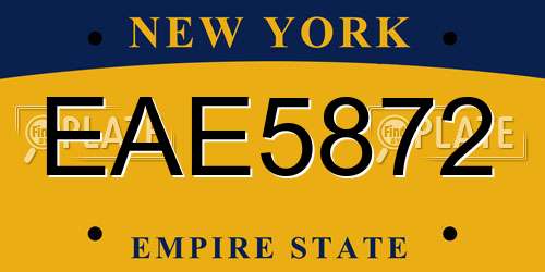EAE5872 New York License Plate