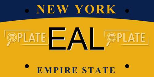 EAL New York License Plate
