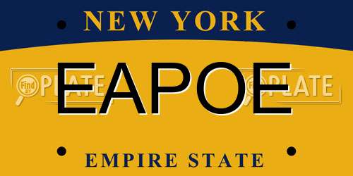 EAPOE New York License Plate