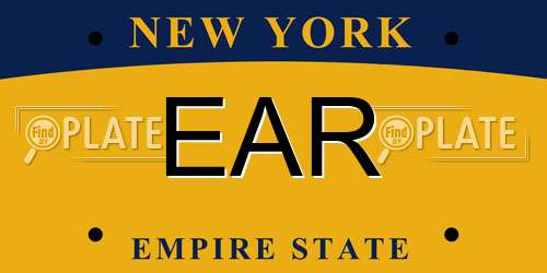 EAR New York License Plate
