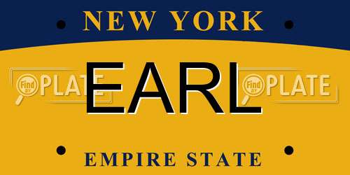 EARL New York License Plate