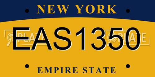 EAS1350 New York License Plate