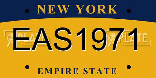 EAS1971 New York License Plate