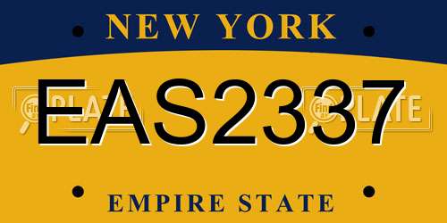 EAS2337 New York License Plate