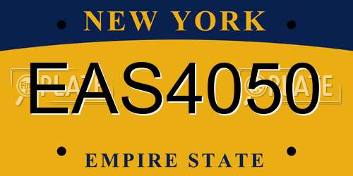 EAS4050 New York License Plate