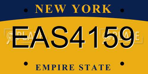 EAS4159 New York License Plate