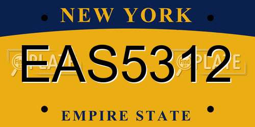 EAS5312 New York License Plate
