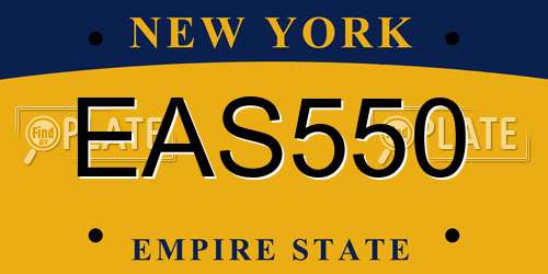 EAS550 New York License Plate