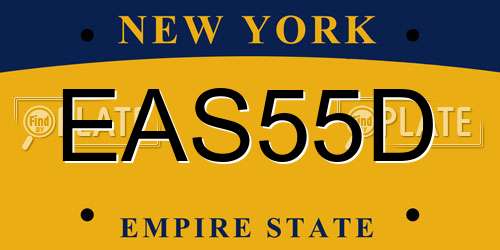EAS55D New York License Plate