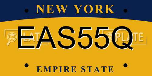 EAS55Q New York License Plate