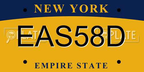 EAS58D New York License Plate