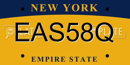 EAS58Q New York License Plate