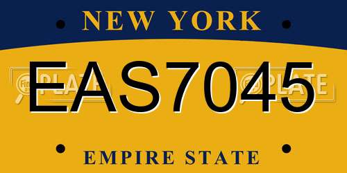 EAS7045 New York License Plate