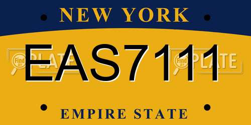 EAS7111 New York License Plate