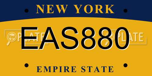 EAS880 New York License Plate