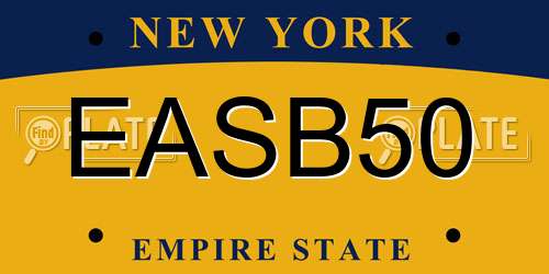 EASB50 New York License Plate