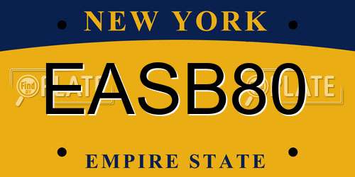 EASB80 New York License Plate