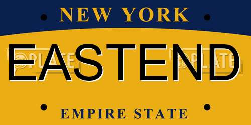 EASTEND New York License Plate