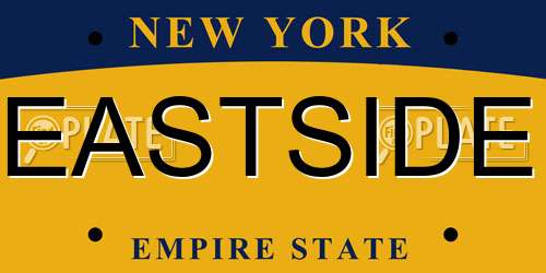 EASTSIDE New York License Plate