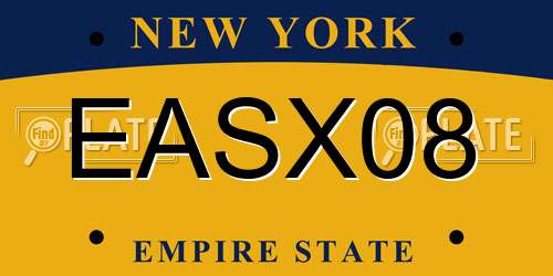 EASX08 New York License Plate
