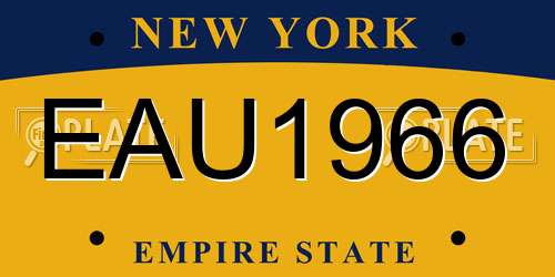 EAU1966 New York License Plate