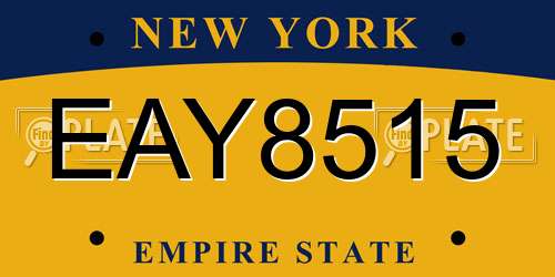 EAY8515 New York License Plate