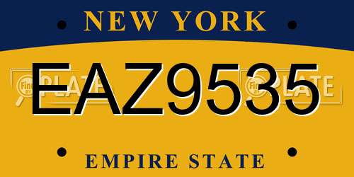 EAZ9535 New York License Plate