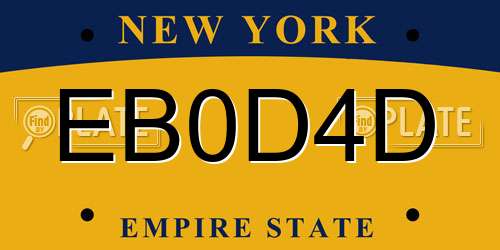 EB0D4D New York License Plate