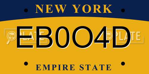 EB0O4D New York License Plate