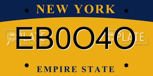 EB0O4O New York License Plate