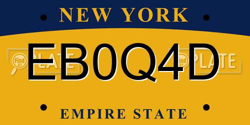 EB0Q4D New York License Plate